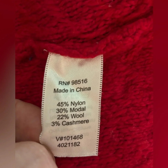 Coldwater Creek Womens Red Cowl Neck Cashmere Wool Blend Size Small Sweater - Picture 4 of 8